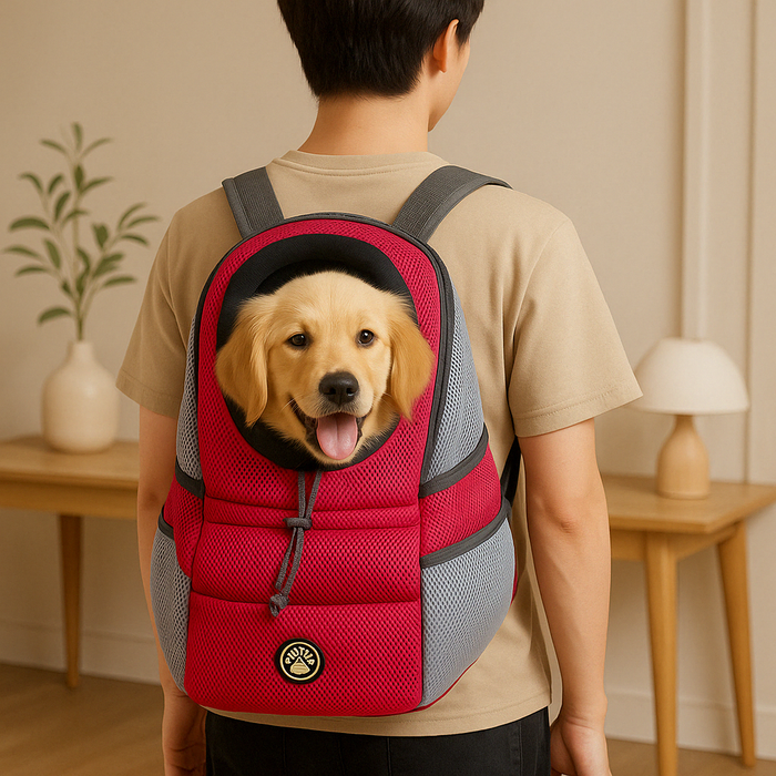 Ergonomic Dog Backpack | Breathable Pet Carrier with Waist Strap for Travel & Hiking