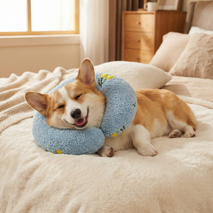 Ergonomic Dog Neck Support Pillow for Restful Sleep – Soft Plush Design