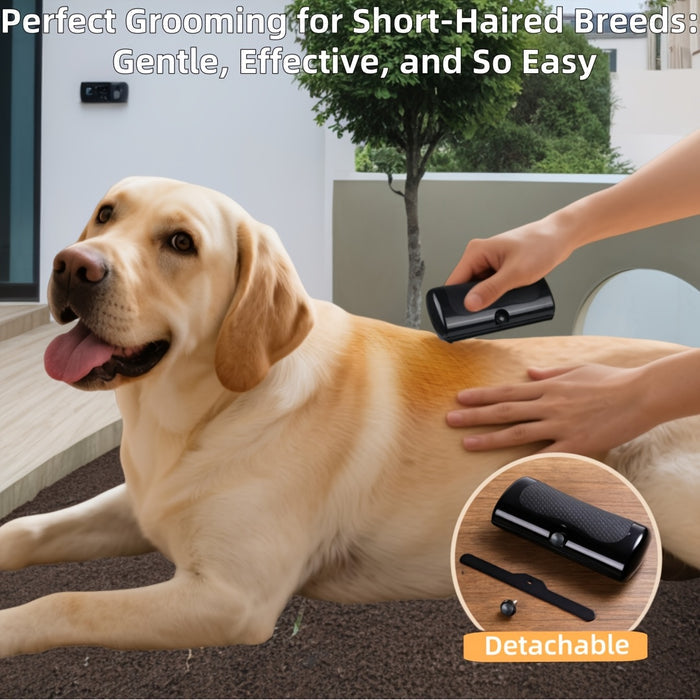 Ergonomic Pet Deshedding Brush with Stainless Steel Comb for Dogs & Cats