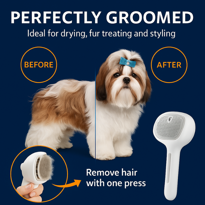 Ergonomic Pet Grooming Brush for Dogs & Cats