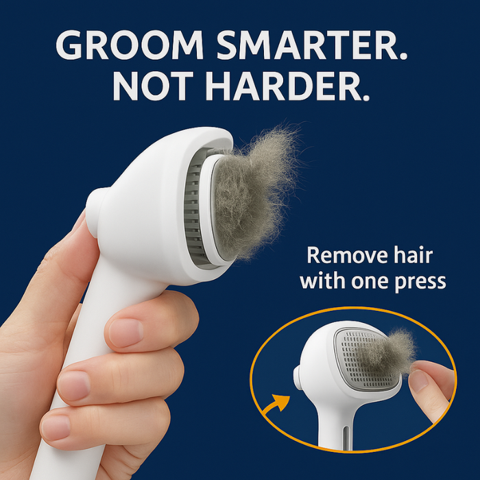 Ergonomic Pet Grooming Brush for Dogs & Cats