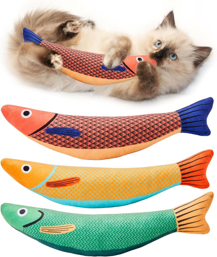 Fish Kicker Toy – 3-Pack Interactive Catnip Kick Toys | CatSniff