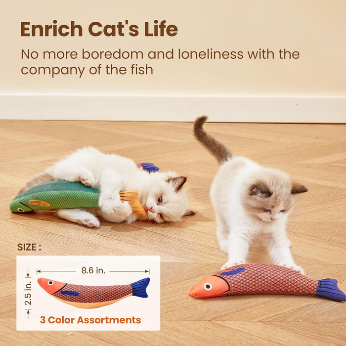 Fish Kicker Toy – 3-Pack Interactive Catnip Kick Toys | CatSniff