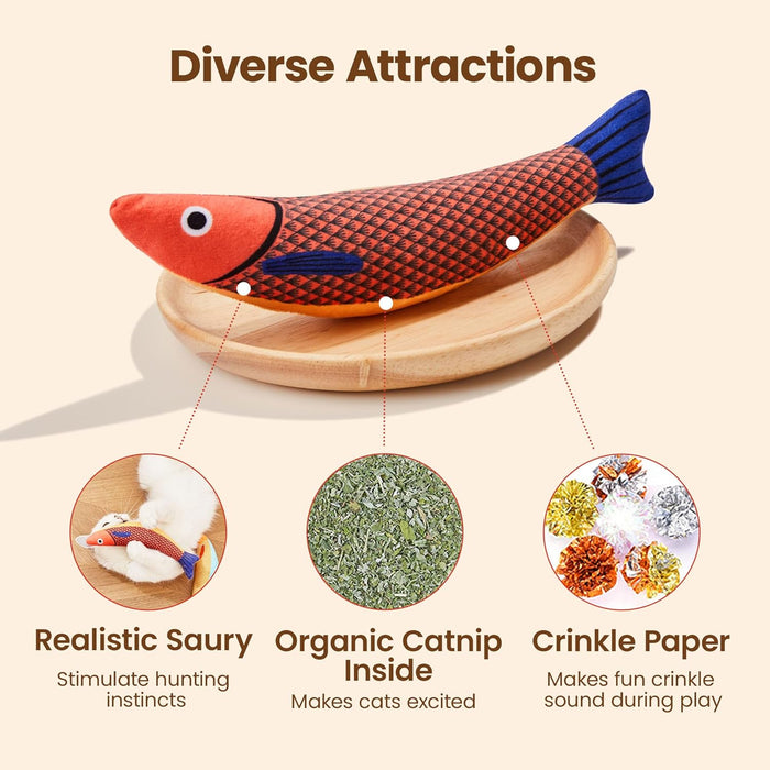 Fish Kicker Toy – 3-Pack Interactive Catnip Kick Toys | CatSniff