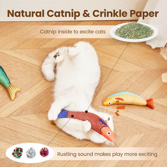 Fish Kicker Toy – 3-Pack Interactive Catnip Kick Toys | CatSniff