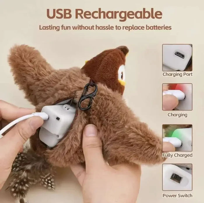 Flapping Bird Toy | Interactive Cat Toy – Catnip Chase Play