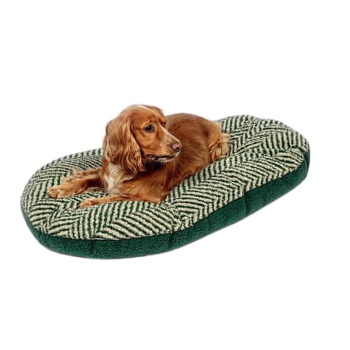 Fleece Green Herringbone Quilted Mattress Small (21")