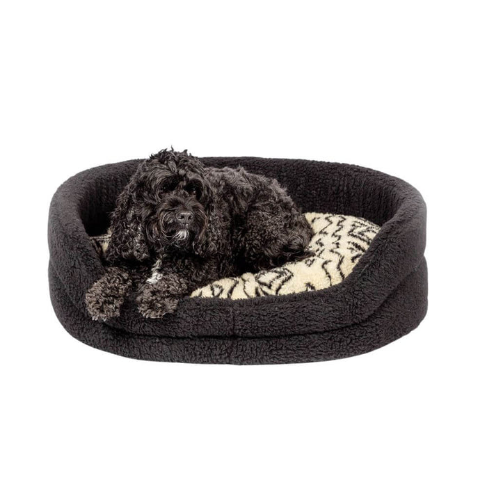 Fleece Neutral Geometric Slumber Bed 30"