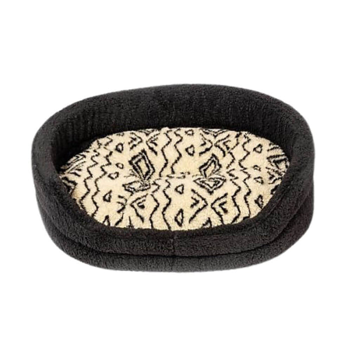 Fleece Neutral Geometric Slumber Bed 35"