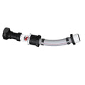 Heavy-duty flow indicator with extension and transparent section, flexible hose, threaded ends