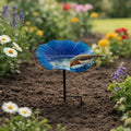 Flower Bird Bath & Bird Feeder Station with Ground Stake – Outdoor Garden Bird Feeder