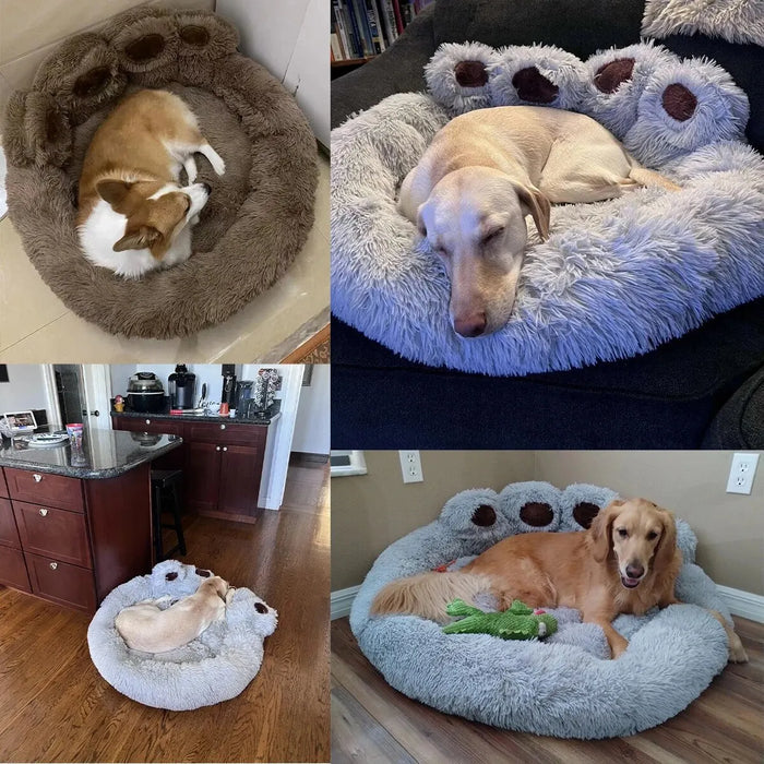 Fluffy Paw Dog Bed | Soft Washable Plush Sofa for Dogs and Cats
