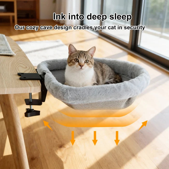 Foldable Cat Desk Hammock Bed – Space-Saving Hanging Cat Perch