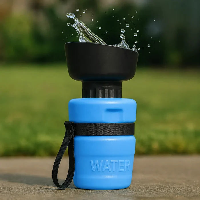 Foldable Dog Water Bottle with Bowl – Portable Travel Drinking Bottle for Dogs & Pets