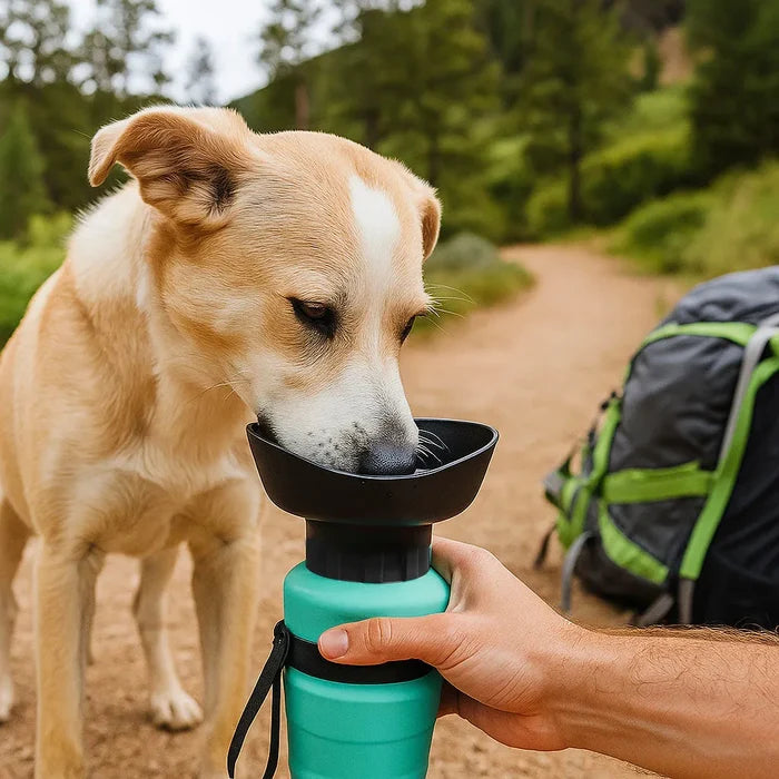 Foldable Dog Water Bottle with Bowl – Portable Travel Drinking Bottle for Dogs & Pets