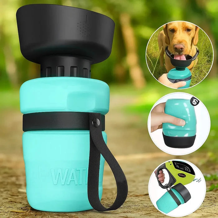Foldable Dog Water Bottle with Bowl – Portable Travel Drinking Bottle for Dogs & Pets