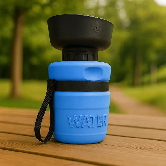 Foldable Dog Water Bottle with Bowl – Portable Travel Drinking Bottle for Dogs & Pets