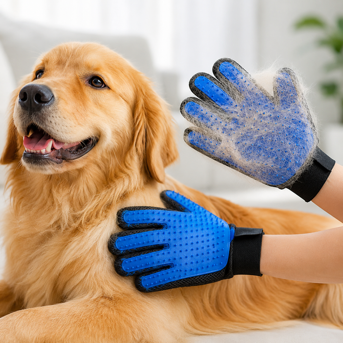 FurEase Pet Grooming Gloves for Dogs & Cats – Silicone Deshedding Brush Gloves
