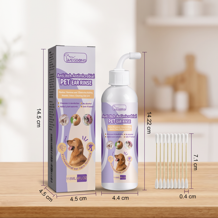 Gentle Ear Cleaner for Dogs & Cats | Odor-Free Pet Ear Care