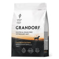 A bag of Grandorf Veterinary Diet dog food, specifically Turkey Gastrointestinal, on a clean white background.