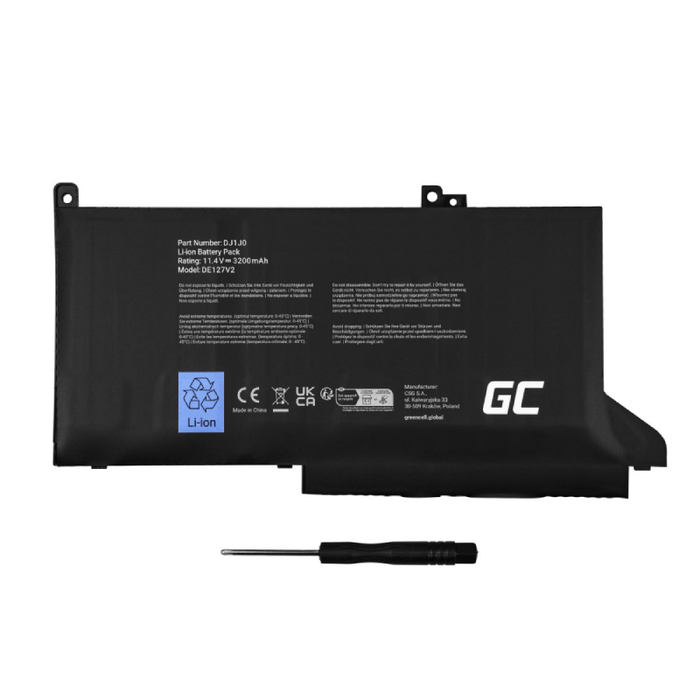 Green Cell Battery DJ1J0 for Dell Latitude 7280 7290 7380 7390 7480 7490 2