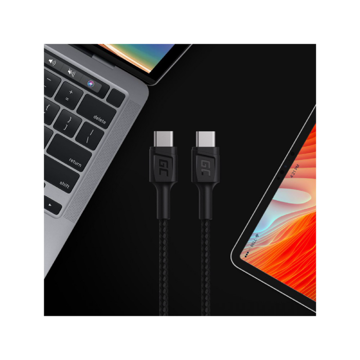 cable green cell gc powerstream usb c usb c 120cm with power delivery 60w 480 mbps ultra charge qc 30 4