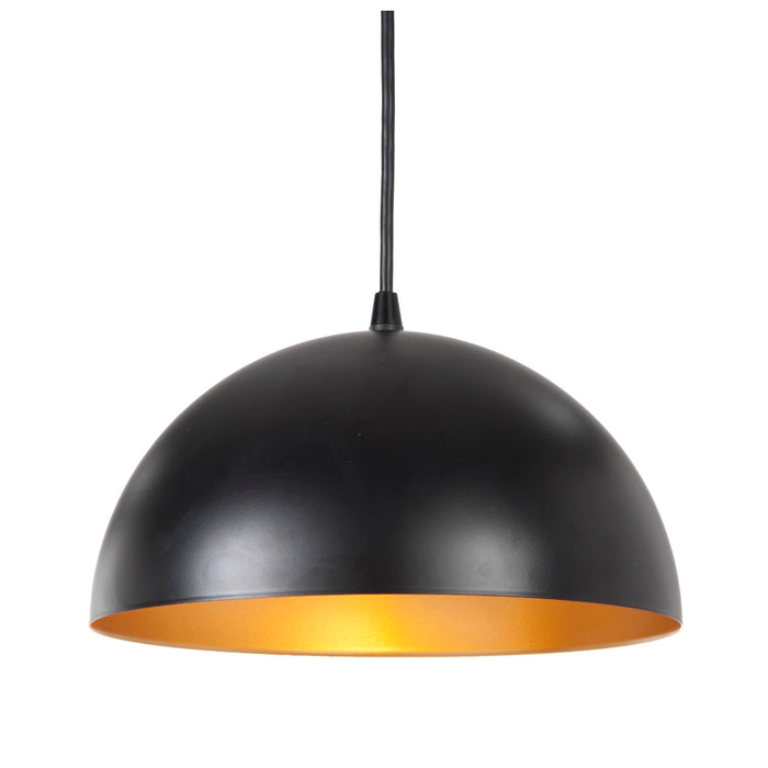 Half-Dome Metal Lamp Shades, Satin Black w/Gold Patina Inside - 5 Sizes (08371BKG)