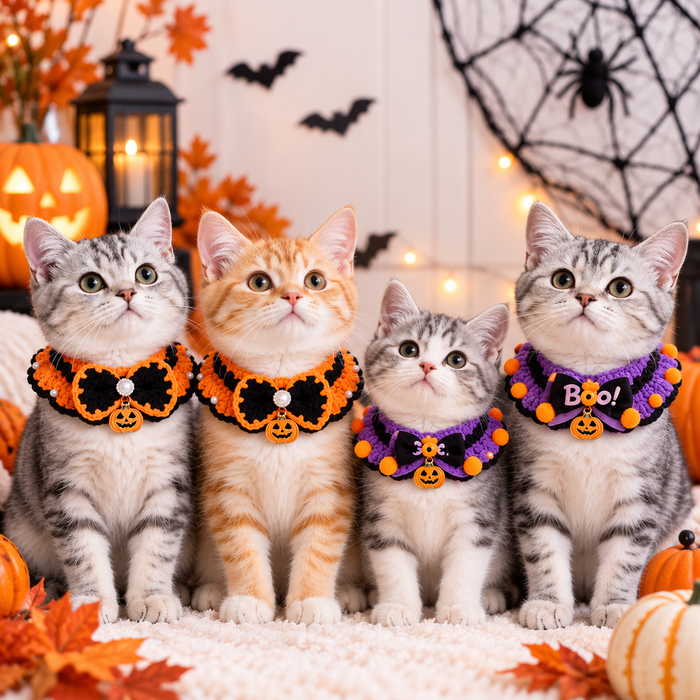 Halloween Cat Collar for Cats & Kittens | Spooky Costume Neckwear