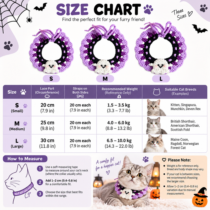 Halloween Cat Collar for Cats & Kittens | Spooky Costume Neckwear