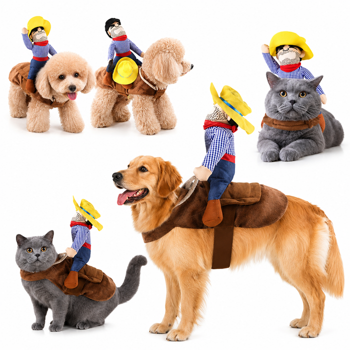 Halloween Cowboy Dog Costume | Funny Western Outfit for Small & Large Dogs