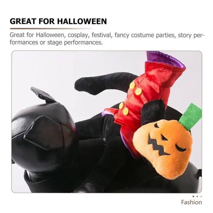 Halloween Horse Riding Dog Costume | Plush Outfit for Small to Large Dogs