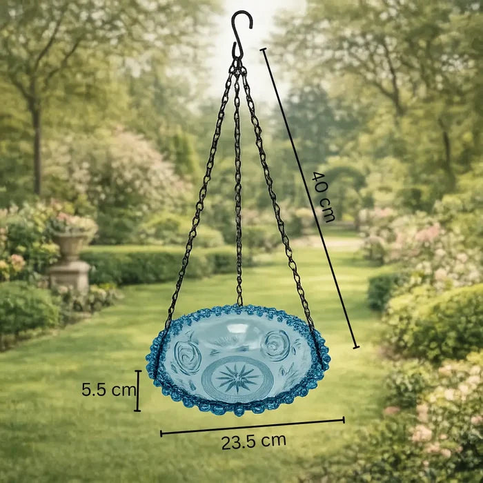 Hanging Bird Bath & Bird Feeder Bowl for Garden – Outdoor Bird Feeder with Chain