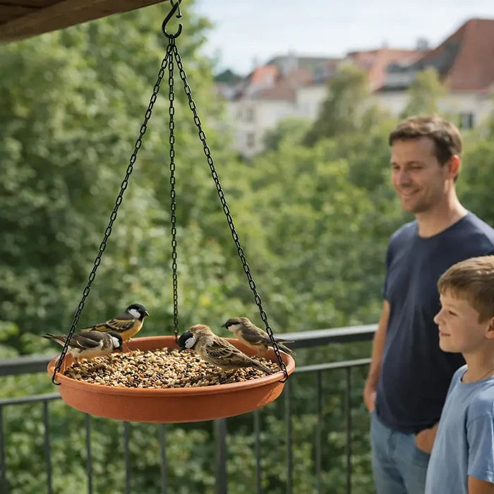 Hanging Bird Feeding Station – Bird Feeder Tray & Bird Bath for Garden