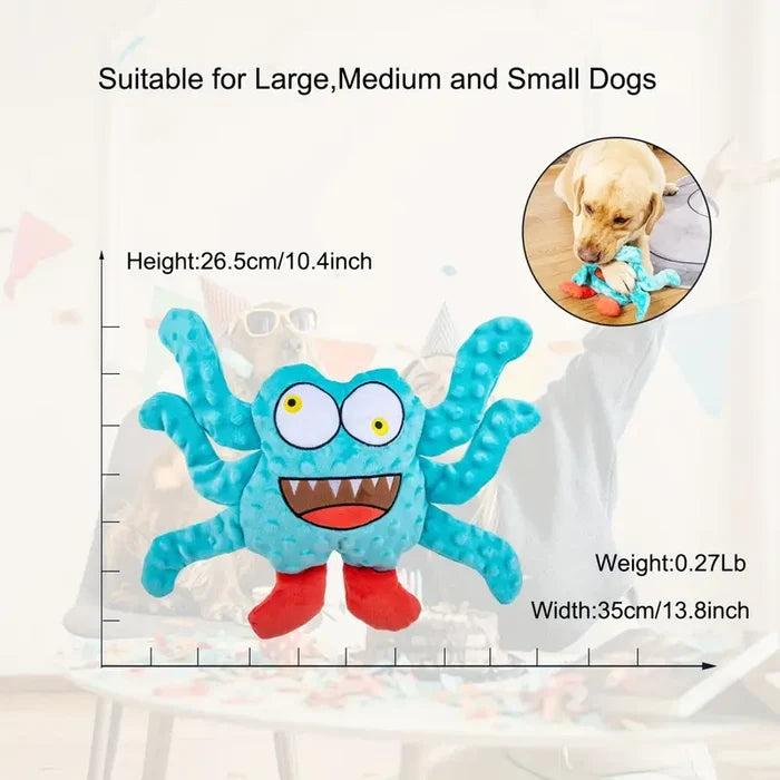 Happy Monster Toy | Plush Dog Toy – Squeaky Crinkle Fun