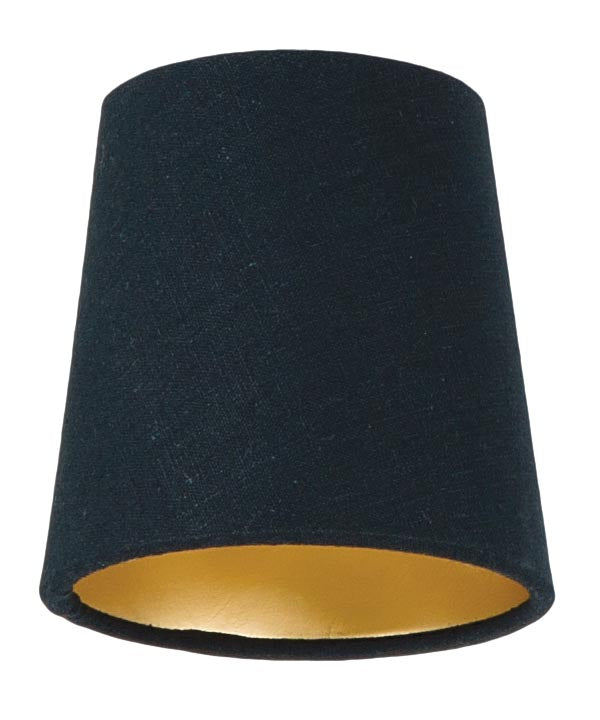 Hardback CHANDELIER EMPIRE Shade, Black Color, 100% Fine Linen (00695KE)