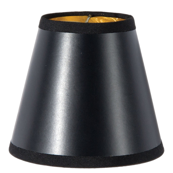Hardback CHANDELIER EMPIRE Shade, Matte Black color paper with luxurious Gold foil lining (00780BE)