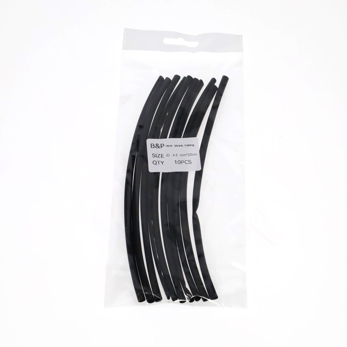 Heat Shrink Electrical Insulation Tubing - 4.5mm, 3/16" Dia., 200mm Long, Bag of 10 (48958)