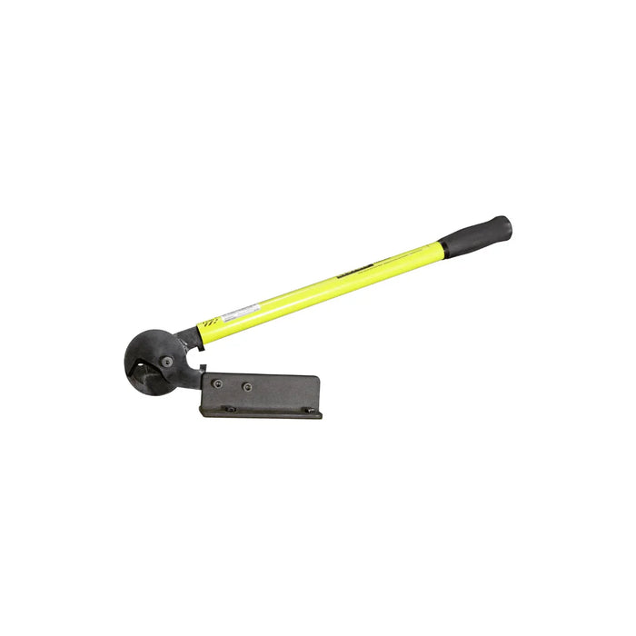 Heavy duty cable cutter with long yellow handle and black cutting head