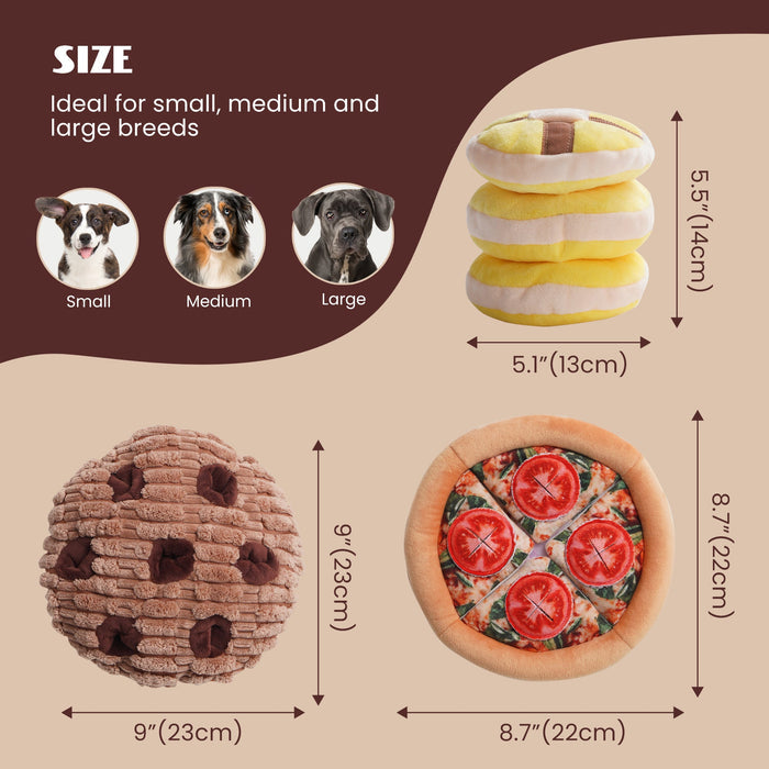 Hide and Seek Dog Toy Set Food Plush Puzzle Toys for Small Dogs