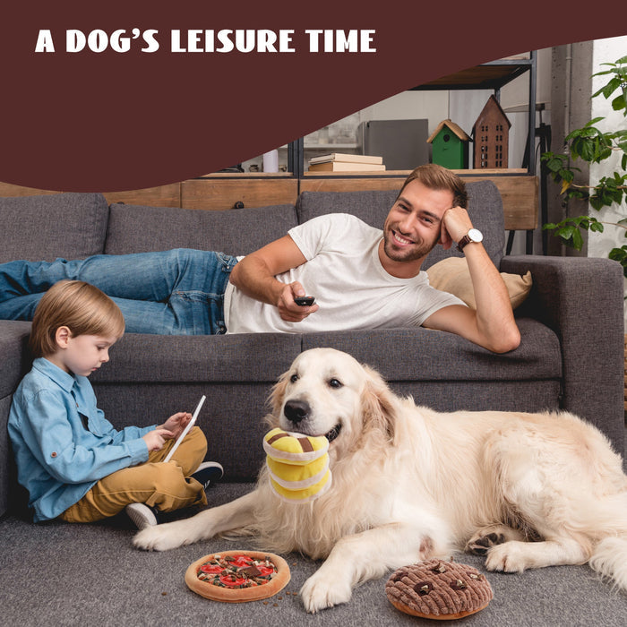 Hide and Seek Dog Toy Set Food Plush Puzzle Toys for Small Dogs
