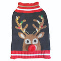 Holly & Robin | Christmas Dog Jumper | Cosy Knit Reindeer Sweater