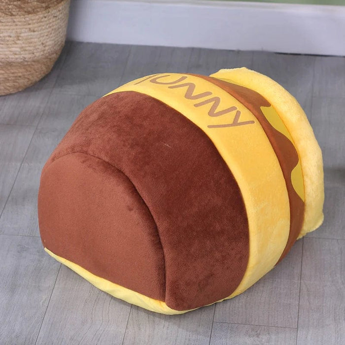 Honey Pot Pet Nest – Cozy Plush Cat & Dog Bed for Deep, Comfortable Sleep