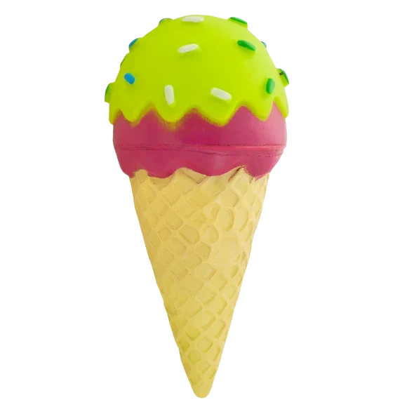 Ice Cream Cone | Dog Squeak Toy – Crinkle Play Fun