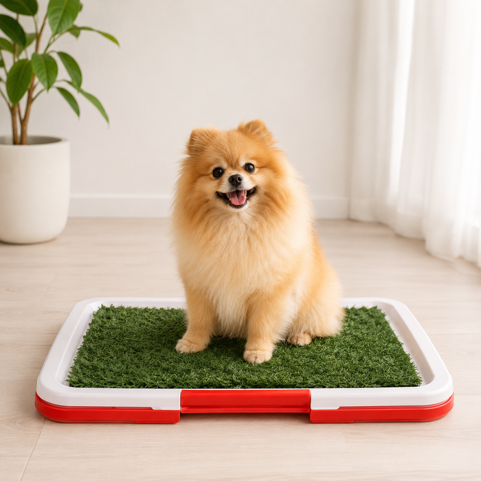 Indoor Dog Toilet with Artificial Turf | Reusable Puppy Potty Training Tray