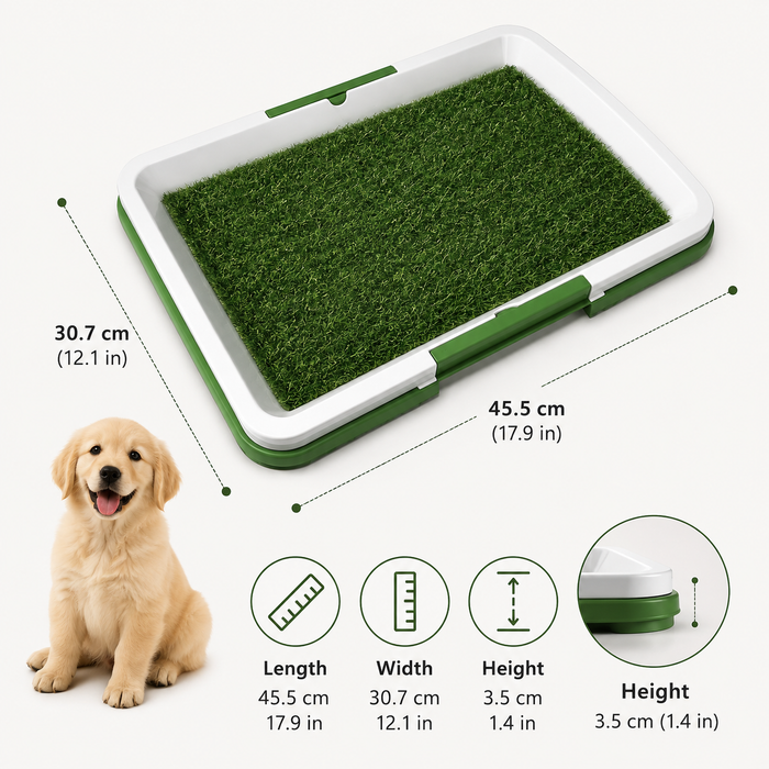 Indoor Dog Toilet with Artificial Turf | Reusable Puppy Potty Training Tray