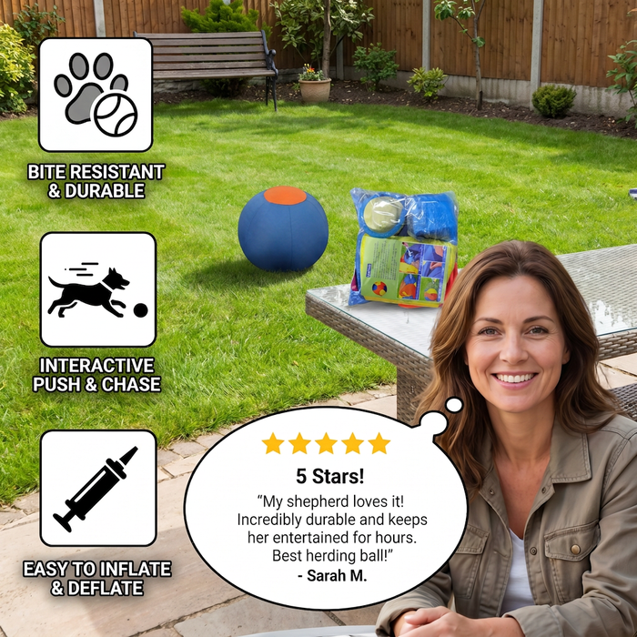Inflatable Herding Ball for Dogs | Bite-Resistant Push & Chase Exercise Toy