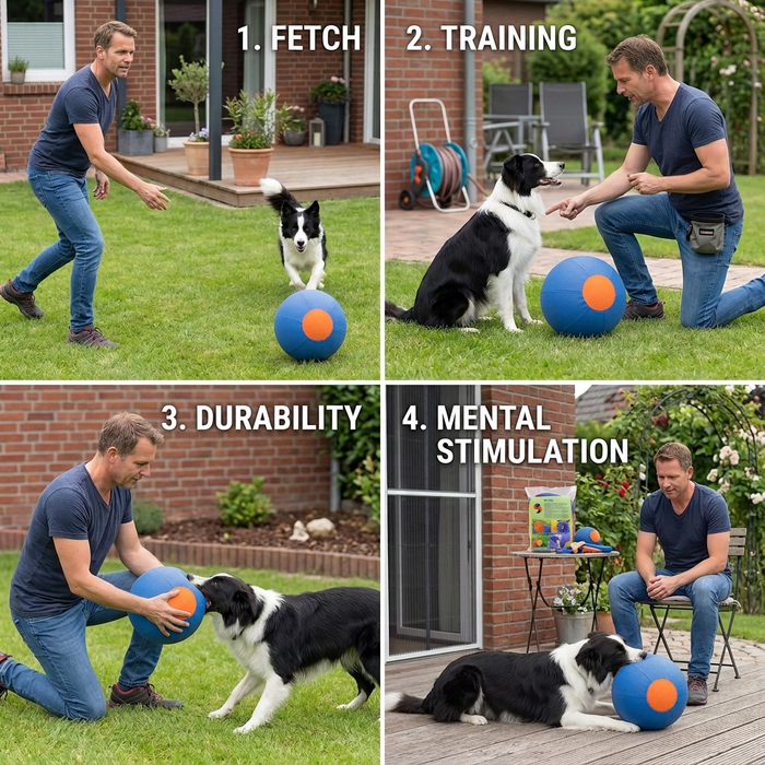 Inflatable Herding Ball for Dogs | Bite-Resistant Push & Chase Exercise Toy