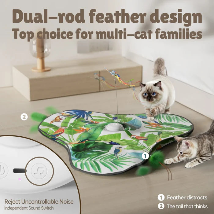 Interactive Butterfly Cat Toy – Motion Activated Hide & Seek Feather Toy
