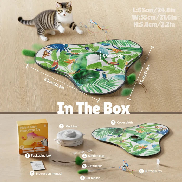 Interactive Butterfly Cat Toy – Motion Activated Hide & Seek Feather Toy