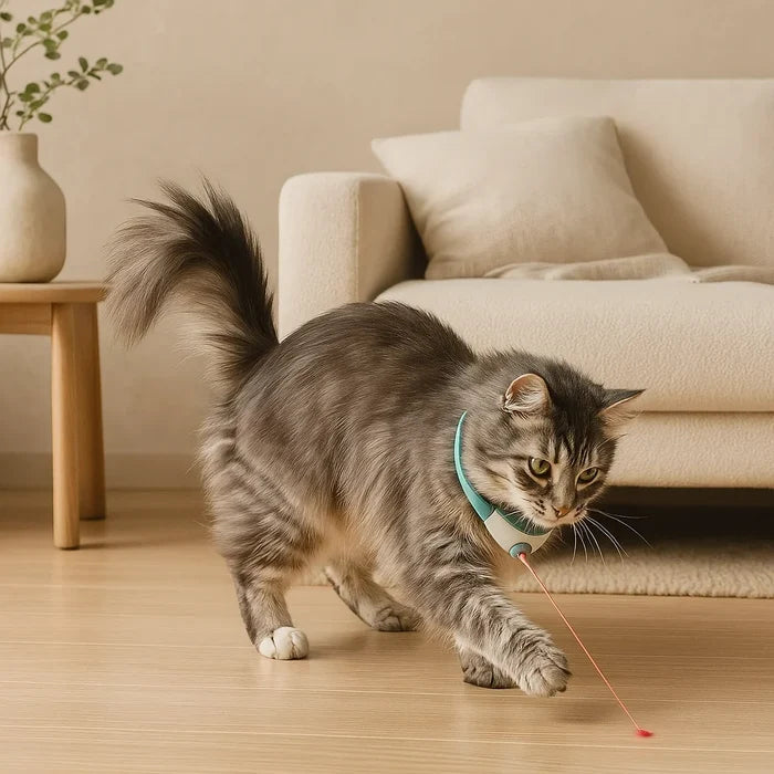 Interactive Cat Laser Collar | Smart Adjustable Toy for Active Indoor Cats